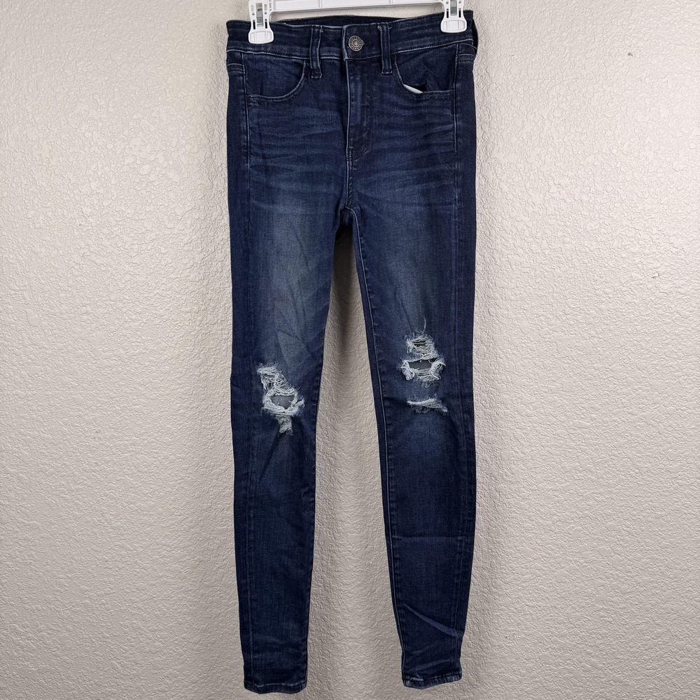 American Eagle Jeans Womens 2 (26x28) Blue Hi-Rise Jegging Next Level Stretch
